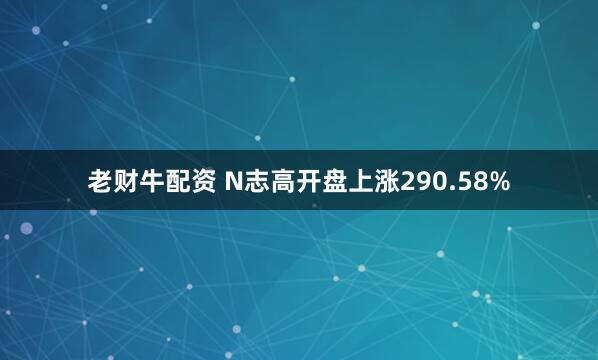 老财牛配资 N志高开盘上涨290.58%