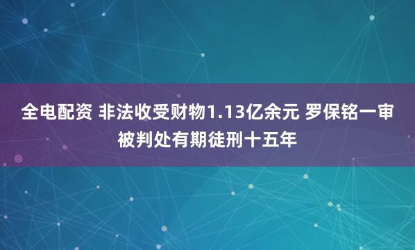 全电配资 非法收受财物1.13亿余元 罗保铭一审被判处有期徒刑十五年