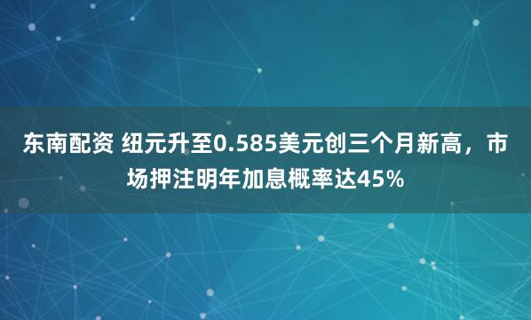 东南配资 纽元升至0.585美元创三个月新高,市场押注明年加息概率达45%